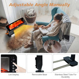 Electric Fireplace Heater for Indoor Use, Floor or Wall Electric Space Heater, 1500W 3D Flame Effect with Remote Control 12H Timer, Portable Air Conditioning Heater, Easy-Mount for Bedroom Office HUNKING