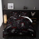 Black Butterfly Comforter Sets Twin Size, Black Butterfly Flowers 3D Animal Pattern Kids Bedding Sets for Girls Teens 3 Piece Bedroom Decor Comforter with 2 Pillowcases Nttopship