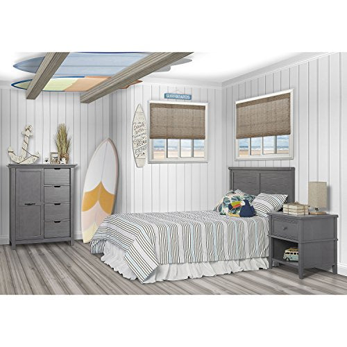 Evolur Belmar Flat 5-in-1 Convertible Crib in Rustic Grey, Features 3 Mattress Height Settings, Greenguard Gold Certified, Made of Kiln-Dried Hardwood - WoodArtSupply