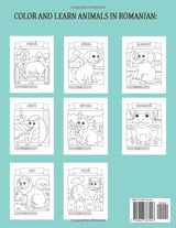 Learn Romanian - 70 Animals in Romanian Coloring Book (Picture Dictionary): Color and Learn Names of Animals in Romanian (with English Translation) Majosta