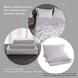 Simple&Opulence Belgian Linen Sheet Set Solid Color - 3 Pieces (1 Flat Sheet, 1 Fitted Sheet & 1 Pillowcase) Natural Flax Cotton Blend Soft Breathable Farmhouse Bedding - Twin Size, White Simple&Opulence