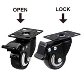 Caster Wheels, 2 inch Casters Set of 8 Heavy Duty - CLOATFET Locking Swivel Casters with Brake (Top Plate), Non Marking Black Castor Wheels for Cart Furniture Workbench CLOATFET