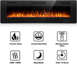 Antarctic Star 60 Inch Electric Fireplace in-Wall Recessed and Wall Mounted, Fireplace Heater and Linear Fireplace with Multicolor Flame, Timer, 750/1500W Control by Touch Panel & Remote Antarctic Star