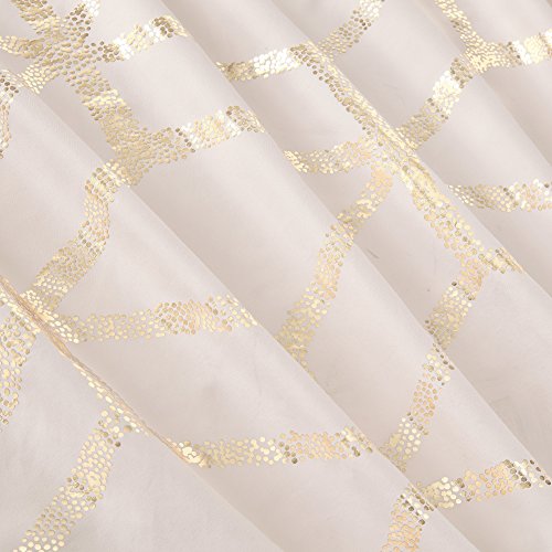 Comfort Spaces Vivian Comforter Set Ultra Soft All Season Lightweight Modern Geometric Glam Metallic Print Bedding, Matching Sham, Decorative Pillow, Full/Queen, Geometric Blush/Gold Comfort Spaces