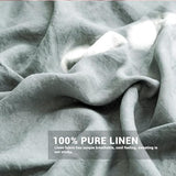 Simple&Opulence 100% Linen Duvet Cover Set, 3 Pieces Belgian Flax Breathable Bedding, King Size 104''x92'' (1 Comforter Cover+2 Pillowshams) with Tie Closure Style,Greyish-Green Simple&Opulence