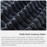 Domiqut 108”Modern Modular L-Shape Couch with Chaise, Modular Sectional Couches for Living Room, Deep Seat Boneless Sofa Bed, No Assembly Required Sleeper Sofa, Plush Corduroy Fabric, Dark Gray Domiqut