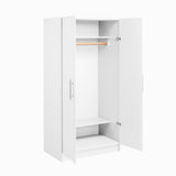 Prepac Armoir, Elite 32"W x 65"H x 24.5"D White Wardrobe Closet & Cabinet - Functional Clothes Storage with Hanging Rail, Armoire Wardrobe Prepac