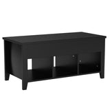 Tangkula Lift Top Coffee Table, Wood Home Living Room Modern Lift Top Storage Coffee Table w/Hidden Compartment Lift Tabletop Furniture (Black) Tangkula