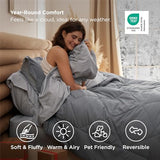 Bedsure Twin Comforter Set - 5 Pieces Reversible Grey Bedding, Twin Size Bed Set for All Seasons, Bed in a Bag with Down Alternative Comforter, Sheets, Pillowcase & Sham Bedsure