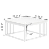 FOLUBAN White Coffee Table, Modern Rustic Wood and Metal Center Table, Industrial Simple Cocktail Tea Table for Living Room, 31.5 Inch FOLUBAN