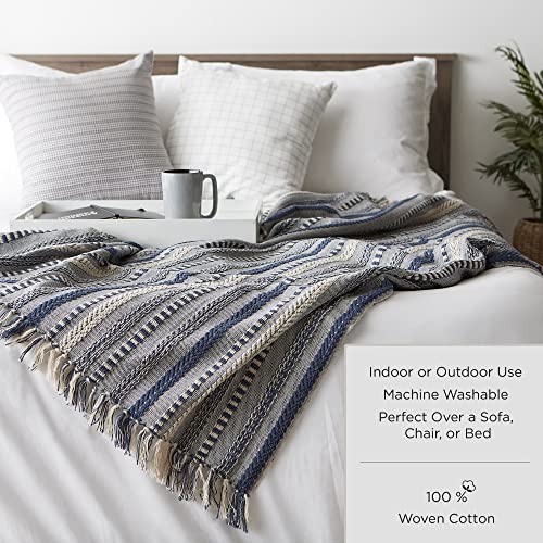 DII Buffalo Check Collection Rustic Farmhouse Throw Blanket with Tassles, 50x60, Black/White - WoodArtSupply