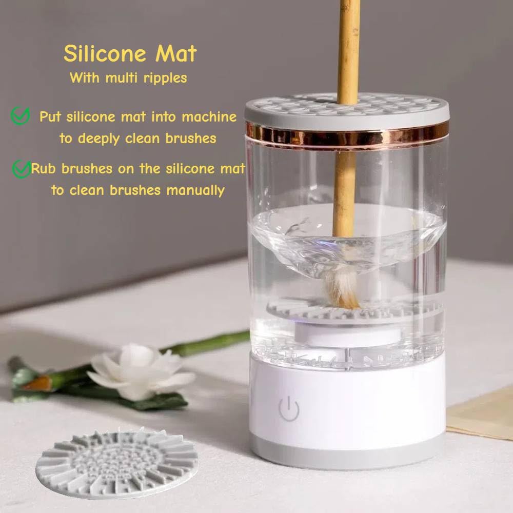 Babluble Electric Paint Brush Cleaner, Rinse Cup, Brush Rinser for Painting, Brush Cleaning Washer Rinser for Acrylic, Watercolor Painting, Makeup Brush Cleaner,Brush Holder (1, White) Babluble