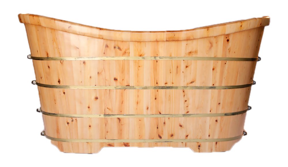 ALFI brand AB1105 63-Inch Free Standing Cedar Wood Bath Tub ALFI brand