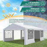 GARTOO 20' x 20' Canopy Party Tent & Carport - Heavy Duty Outdoor Wedding Gazebo with 4 Sand Bags, Event Shelter Canopy for Outdoor Event, Wedding, Birthday Party GARTOO