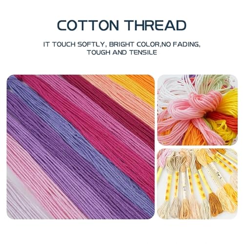 Joyhoor Stamped Cross Stitch Kits for Beginners, Needlepoint Kits for Adults, 11CT Counted Embroidery Kits-Magic Mandala 18x18 inchs