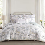 Levtex Home Ophelia Spa Reversible Full/Queen Comforter Set (90x94in) with 2 Pillowcases (26x20in) - Bedding - Blue, Yellow, White - Rayon Full/Queen Size Comforter Set - Lightweight, Soft, Pre-Washed Levtex Home