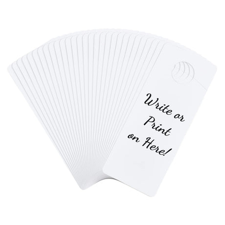 GLOBLELAND 30Pcs 8x3.23Inch PVC Door Knob Hangers Blank Door Signs to Write Your Own Messages for DIY Craft Home Office Hotel Restaurant Decoration GLOBLELAND