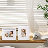 Egofine 8x10 Picture Frames Set of 4, Made of Solid Wood Covered by Plexiglass 4x6 and 5x7 with Mat or 8x10' without Mat, for Table Top Display and Wall Mounting Photo Frame White Egofine