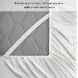 Lirex Satin Fitted Sheet Twin XL Size,Luxury & Ultra Soft Deep Pocket Single Bottom Bed Sheets Sold Separately, White Lirex