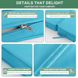 Summsun Chaise Lounge Cushions Outdoor Set of 2 - Waterproof and Fade Resistant Sun Lounger Replacement Cushions - Patio Lounger Pads with Removable Cover for Pool, Deck, Lawn, 72 x 21 x 3 Inch, Teal