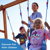 Dolphin Playground Wooden Swing Sets for Backyard with 6FT Slide, Outdoor Playset for Kids with Sand Pit, Climbing Wall, and 2 Belt Swings, Heavy Duty Playground Accessories, Ages 2-9 DOLPHIN PLAYGROUND T