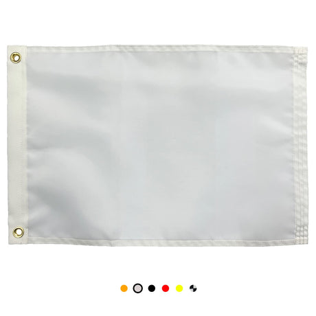 AZCOVER White Flag 12x18, Blank Flag Small, Heavy Duty Polyester DIY White Flag with 2 Brass Grommets, 12"x18" Custom White Blank Flag Small for Boat, Patio, Garden, Yard Decoration A-ZCOVER
