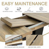 HomVent 9 Piece Extendable Dining Table Set for 8 with Chairs, 63"-78.7" 8 Person Dining Room Table Sets for 4-10 People, Wood Rectangle Farmhouse Expandable Kitchen Table Chairs Set of 8, Dinner Set HomVent