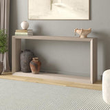 Henn&Hart 64" Wooden Rectangular Console Table Entryway Table, Sofa Table with Wooden Shelf for Entryway, Living Room, Couch, Hallway, or Office, Beech White Henn&Hart