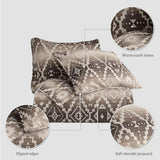 Paseo Road Chalet Aztec Western Bedding, 3 Piece King Comforter Set, Cream Brown Geometric Pattern, Chenille Jacquard Southwestern Indian Modern Rustic Comforter with Pillow Shams Paseo Road