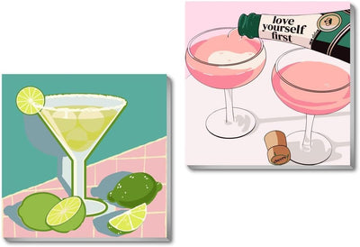 AIBOERL 2 Pack Wine Glass Diamond Art Kits for Adults,Wine Glass 5D Diamond Art Kits,Full Drill DIY Crafts Diamond Painting Kit Adult for Home Decor Gift Diamond Dots 12x12inch