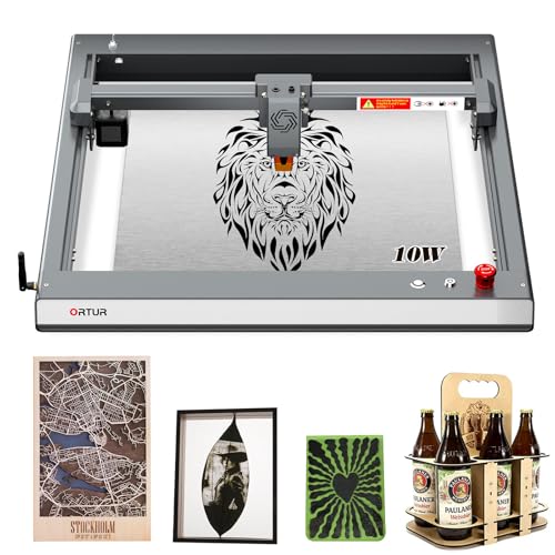 Ortur Laser Master 3 10000mW Laser Engraver, High Precision 0.05 x 0.1mm Spot Laser Engraving Machine for Wood Leather Acrylic Metal DIY Making, App-Controlled Laser Cutter, Class 4 Ortur