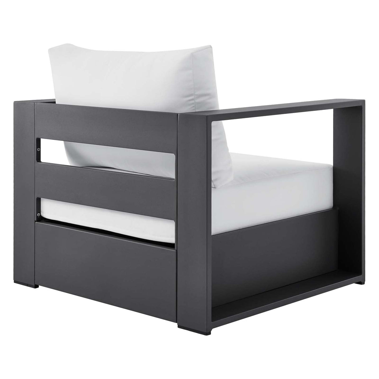 Modway Tahoe Aluminum Outdoor Patio Armchair in Gray White Modway