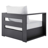 Modway Tahoe Aluminum Outdoor Patio Armchair in Gray White Modway