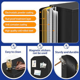 GAIOUS Metal Storage Cabinet with Lock and Wheels, Steel Office Cabinet with 2 Door and 2 Adjustable Shelves, 35” Tall Lockable File Cabinet, Garage Cabinet, Rolling Cabinet for Home Office - Black GAIOUS