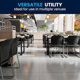 Flash Furniture Hercules Series Contoured Stacking Chairs for Waiting Rooms and Offices, Ergonomic Lobby Chairs with Curved Back, Set of 5, Black Flash Furniture