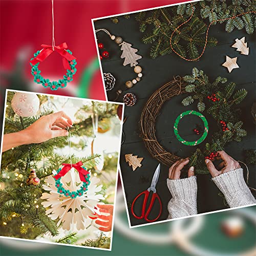 NBEADS 30 Pcs 125mm(4.9") Unfinished Wood Pieces Rings Shape, 100mm Inner Diameter Antique White Circle Ornaments Blank Handmade Round Wooden Slices for Painting Pyrography Christmas Tree Home Decor NBEADS