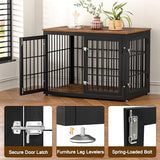 rehomerance 38 Inch Heavy Duty Dog Crate Furniture for Large and Medium Dogs, Decorative Pet House End Table, Wooden Cage Kennel Furniture Indoor, Rustic Brown rehomerance
