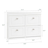Haotian White Shoe Cabinet with 4 Flip Drawers, Large Freestanding Shoe Rack, Modern Shoe Organizer for Entryway, Hallway, Entance FSR79-W Haotian