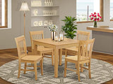 East West Furniture OXNO5-OAK-W 5 Piece Dining Room Table Set Includes a Square Kitchen Table and 4 Dining Chairs, 36x36 Inch, Oak East West Furniture