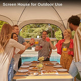 East Oak Screen House Tent Pop-Up, Portable Screen Room Canopy Instant Screen Tent 12 x 12 FT with Carry Bag for Patio, Backyard, Deck & Outdoor Activities, Beige EAST OAK
