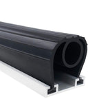 Garage Door Seals Bottom Rubber with Pre-drilled Aluminum Track Retainer Base Kit,Heavy-Duty U Shape +O Ring Combination Garage Door Weather Stripping Kit (10Ft, Black) DGSL