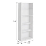 TnLoji 5-Shelf Bookcase with Adjustable Shelves, Open Storage Shelf, 11.65 x 24.88 x 71.42 Inches, for Living Room, Home Office, Dinning Room White TnLoji