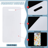 BENECREAT 12pcs White Acrylic Badge Buddy, 4.49x2.2 Inch DIY Badge Buddy Blanks Sublimation Badge Blank for Nurse, Teacher, Lab Tech, Receptionist, Hole: 0.78x0.2 Inch BENECREAT