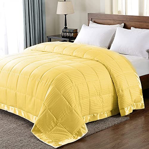 Canary Yellow Satin Blanket Binding Tape 2" x 4 3/4 Yards – Single Fold Satin Quilt Binding for Blanket Edges, Glossy Polyester Trim for Sewing, Quilting, Baby Blankets, Crafts, and Fabric Projects Lakesstory