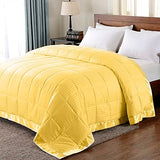 Canary Yellow Satin Blanket Binding Tape 2" x 4 3/4 Yards – Single Fold Satin Quilt Binding for Blanket Edges, Glossy Polyester Trim for Sewing, Quilting, Baby Blankets, Crafts, and Fabric Projects Lakesstory