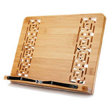 wishacc Large Size Bamboo Book Stand and Cookbook Holders for Reading Hands Free wishacc