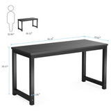 Tribesigns Computer Desk, 55 inch Large Office Desk Computer Table Study Writing Desk for Home Office, Black + Black Leg Tribesigns
