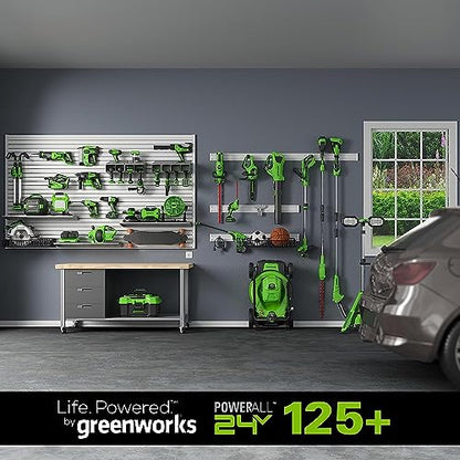 Greenworks 24V 8pcs Combo Kit,(2) Batteries & (2) Chargers. 800in/lb Drill, Impact Driver,Wrench, Multi-tool, Reciprocating Saw, Circular saw, Angle Grinder and Flashlight - WoodArtSupply