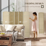 HOMCOM Room Divider, 8 Panel Folding Privacy Screen, 5.6' Tall Freestanding Wall Partition for Home Office, Bedroom, Beige HOMCOM