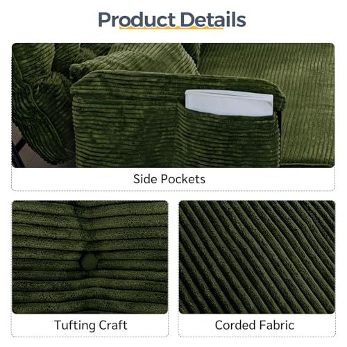 MAXYOYO Adjustable Floor Sofa Couch with 2 Pillows, Multi-Functional Bean Bag Bed, 5-Position Foldable Lazy Sofa Sleeper Bed with Armrest, Versatile Floor Seating for Reading, Dark Green, Double MAXYOYO